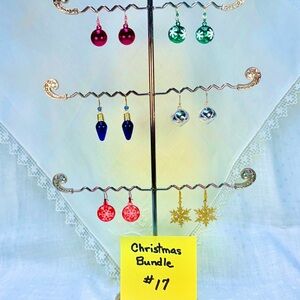 Handcrafted Christmas Gift Earrings Bundle 6 Colors & Styles Nostalgic Colorful